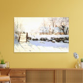 Monet de ekster 36x23 verpakt canvas afdruk (Insitu (Woonkamer))