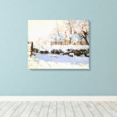Monet de ekster 36x23 verpakt canvas afdruk (Insitu (Houten vloer))