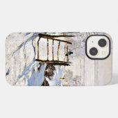 Monet: De Ekster, beroemd schilderij, iPhone Hoesje (Achterkant horizontaal)