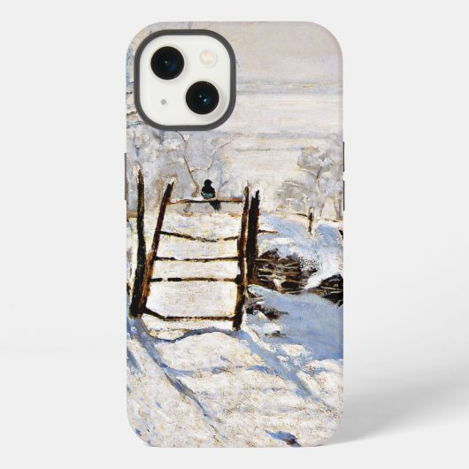 Monet: De Ekster, beroemd schilderij, iPhone Hoesje (Achterkant)