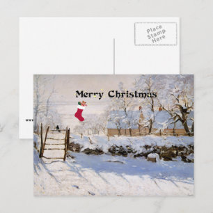 Monet - De Ekster, kerstgroeten Feestdagenkaart