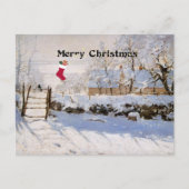Monet - De Ekster, kerstgroeten Feestdagenkaart (Voorkant)