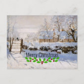 Monet - De ekster, vrolijk kerstfeest, Briefkaart (Voorkant)