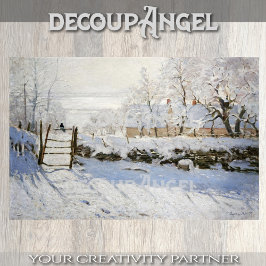 Monet - De ekster (Winter Scene) Decoupage Tissuepapier