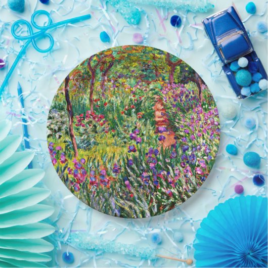 Monet - De Iris Garden in Giverny Papieren Bordje (Feest)