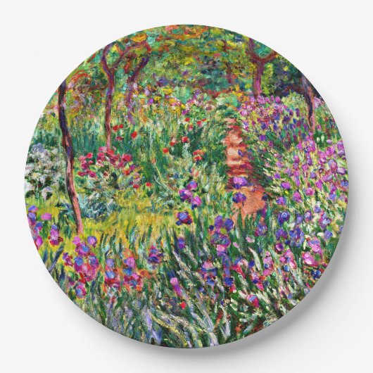 Monet - De Iris Garden in Giverny Papieren Bordje (Voorkant)