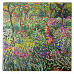 Monet - De Iris Garden in Giverny Tegeltje<br><div class="desc">Claude Monet's beroemde schilderij,  The Iris Garden in Giverny,  gooit kussen.</div>