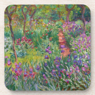 monet de-iris-tuin-bij-giverny bloemenwijnoogst bier onderzetter