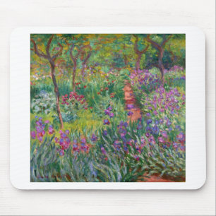 monet de-iris-tuin-bij-giverny bloemenwijnoogst muismat