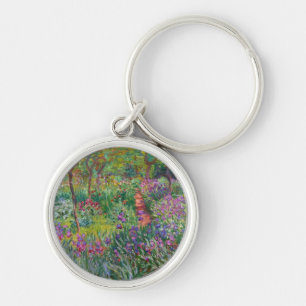monet de-iris-tuin-bij-giverny bloemenwijnoogst sleutelhanger