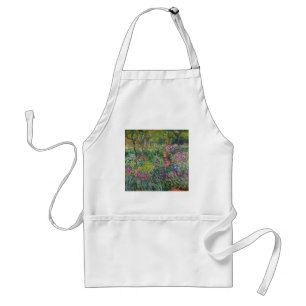 monet de-iris-tuin-bij-giverny bloemenwijnoogst standaard schort