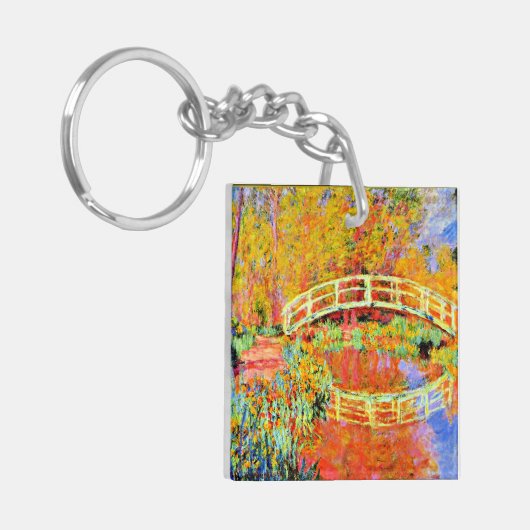Monet - De Japanse brug op Giverny Sleutelhanger (Voorkant Links)