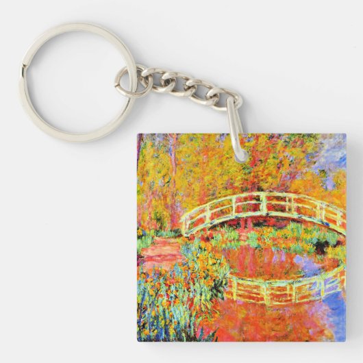 Monet - De Japanse brug op Giverny Sleutelhanger (Voorkant)