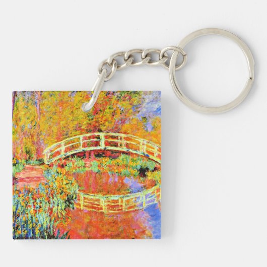 Monet - De Japanse brug op Giverny Sleutelhanger (Achterkant)
