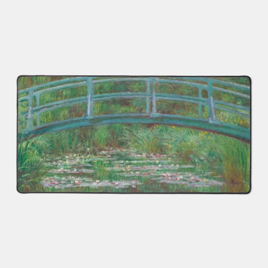 Monet De Japanse Voetbrug Grote Computer Bureaumat (Voorkant)
