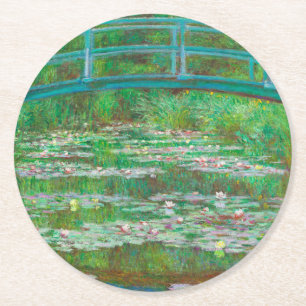 Monet De Japanse voetgangersbrug Ronde Kartonnen Onderzetter