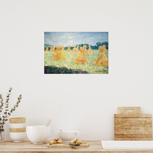 Monet - de jonge dames van Giverny Sun - effect Poster (Keuken)