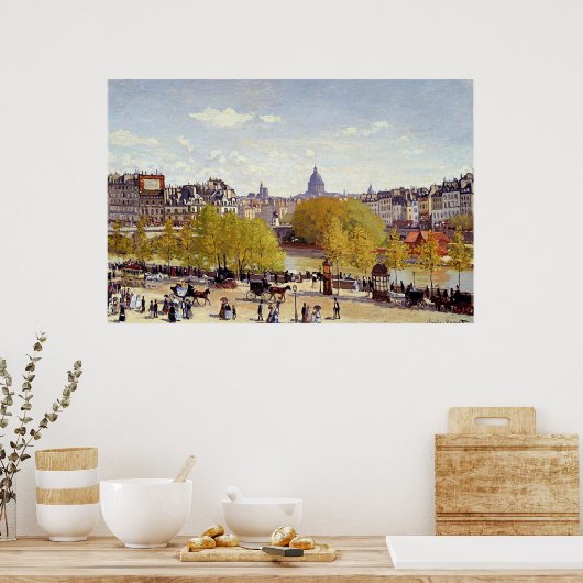 Monet - De kade van het Louvre, Parijs, Poster (Keuken)