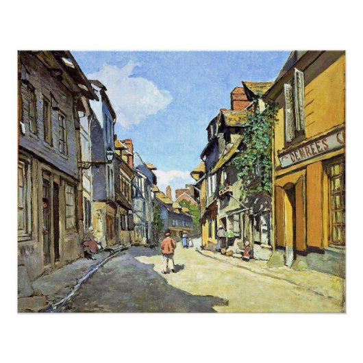 Monet - De La Rue Bavolle bij Honfleur Perfect Poster (Voorkant)