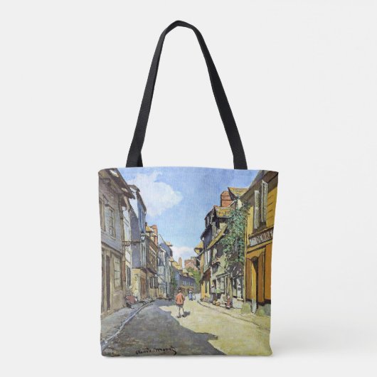 Monet - De La Rue Bavolle bij Honfleur Tote Bag (Achterkant)