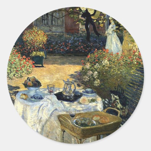 Monet - De Lunch Ronde Sticker (Voorkant)
