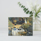 Monet - De Luncheon, kunstwerk van 1873 Briefkaart (Staand voorkant)