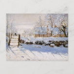 Monet - De Magpie Briefkaart<br><div class="desc">Monet - het briefkaart van de Magpie. Impressionisme winter landschap met magpie bird door Claude Monet,  1869.</div>
