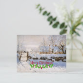Monet - de Magpie - Vrolijk kerstfeest Briefkaart (Staand voorkant)