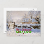 Monet - de Magpie - Vrolijk kerstfeest Briefkaart (Voorkant / Achterkant)
