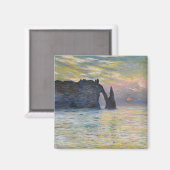 Monet - De Manneport, Klif bij Etretat, Zonsonderg Magneet (Voorkant / Achterkant)