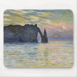 Monet - De Manneport, Klif bij Etretat, Zonsonderg Muismat