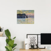 Monet - De Manneport, Klif bij Etretat, Zonsonderg Poster (Thuiskantoor)