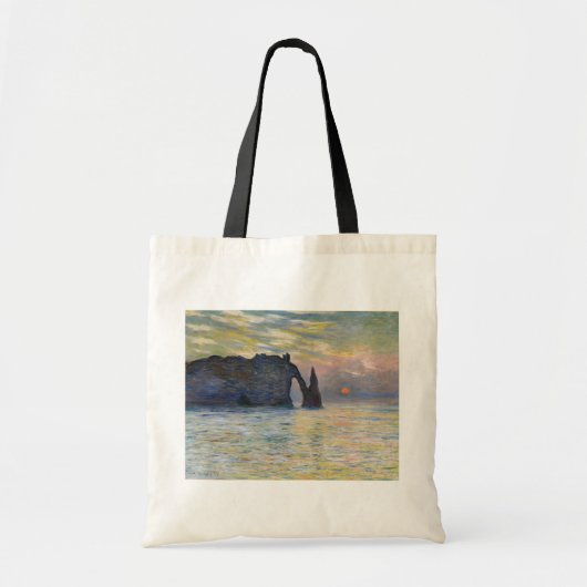 Monet - De Manneport, Klif bij Etretat, Zonsonderg Tote Bag (Voorkant)