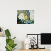 Monet - de Manneport Rock arch ten westen van etat Poster (Thuiskantoor)