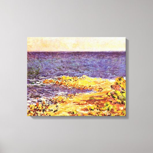 Monet - De Middellandse Zee in Antibes Canvas Afdruk (Voorkant)