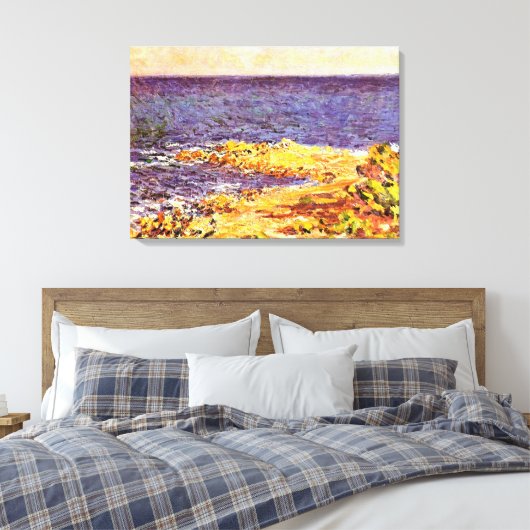 Monet - De Middellandse Zee in Antibes Canvas Afdruk (Insitu (Slaapkamer))