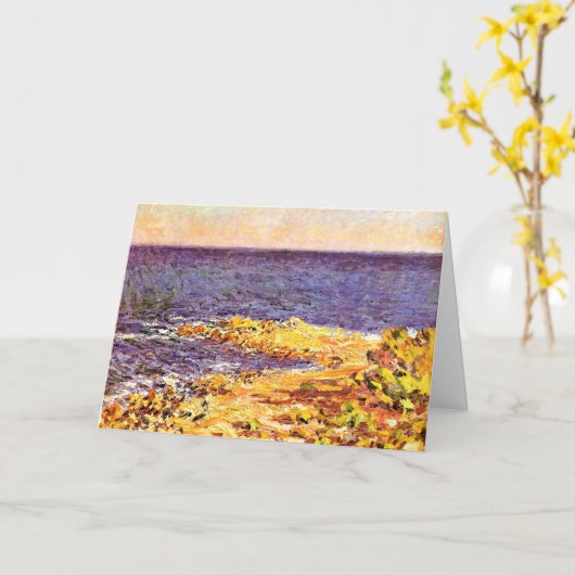 Monet - De Middellandse Zee in Antibes Kaart (Gele Bloem)