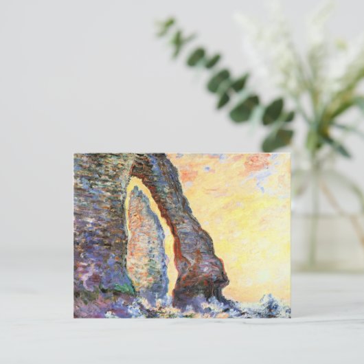 Monet - De Naald van de Rots gezien door Porte  Briefkaart (Staand voorkant)