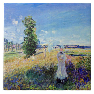 Monet - De Promenade, beroemd schilderij, Tegeltje