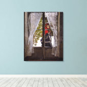 Monet - De Rode Sjaal Canvas Afdruk (Insitu (Houten vloer))