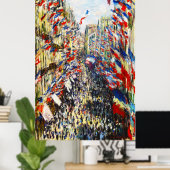 Monet - De Rue Montorgueil in Parijs Poster (Thuiskantoor)