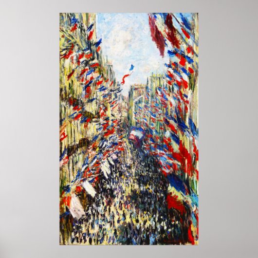 Monet - De Rue Montorgueil in Parijs Poster (Voorkant)