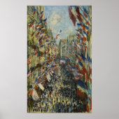 monet - de rue Montorgueil in parijs Poster (Voorkant)