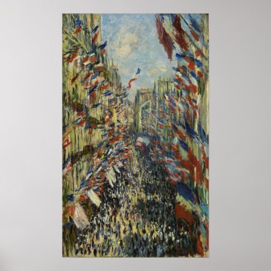 monet - de rue Montorgueil in parijs Poster (Voorkant)