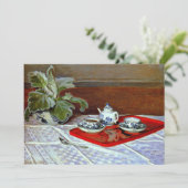 Monet - de theeset, feestdagenkaart (Staand voorkant)