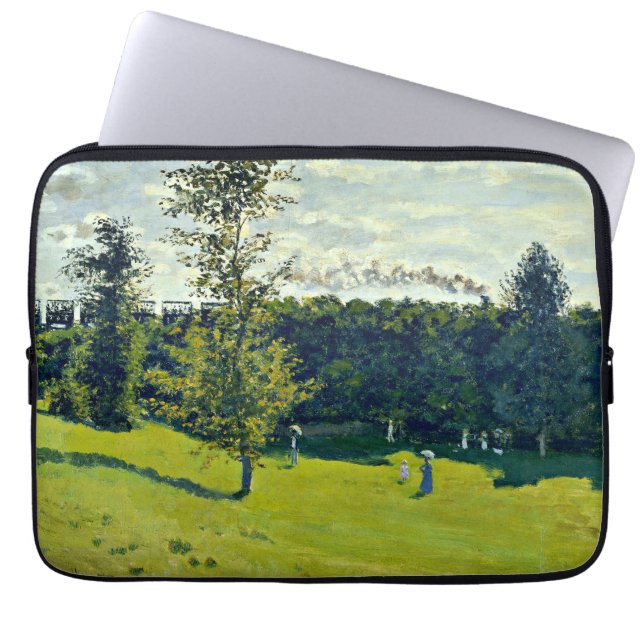 Monet - De trein in het land Laptop Sleeve (Voorkant)