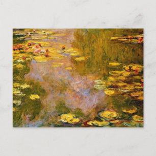Monet - De waterlelegant, gele Lily Pads Briefkaart