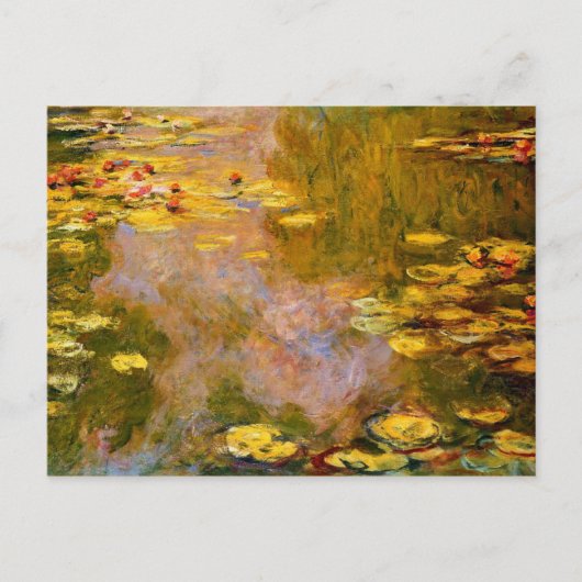 Monet - De waterlelegant, gele Lily Pads Briefkaart (Voorkant)