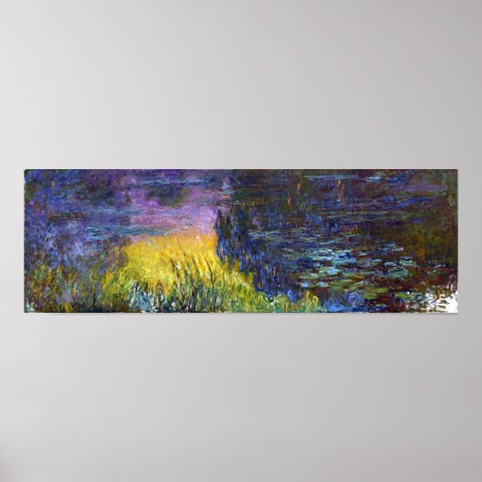 Monet - De Waterlelies Zonsondergang Poster (Voorkant)
