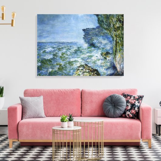 Monet - De zee bij Fecamp, Impressionisme kunstwer Canvas Afdruk (Insitu (Woonkamer))